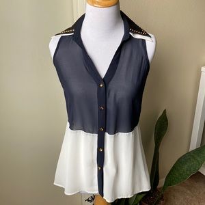 FINAL SALE Sheer Detailed collared top